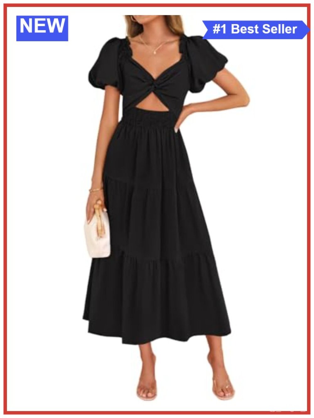Women's Casual Cutout Flowy Vacation Maxi Dress